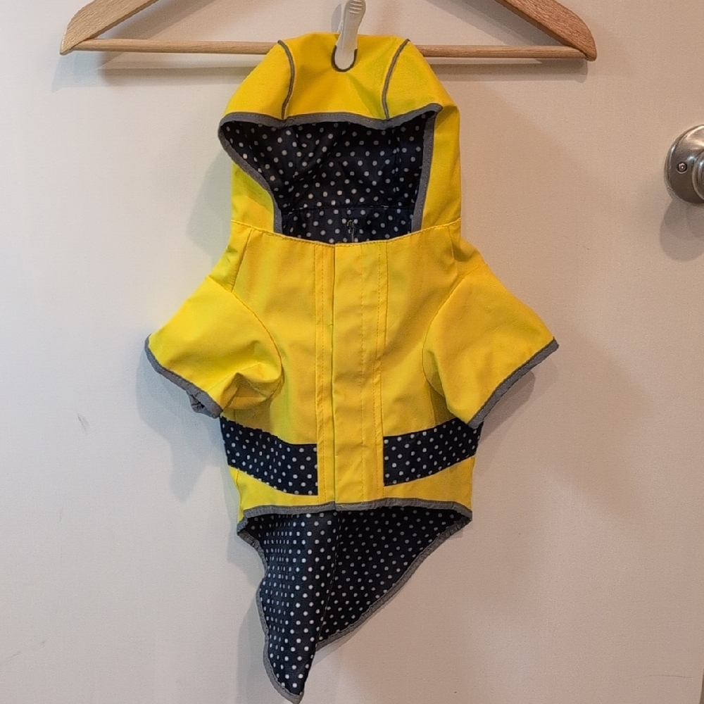 Yellow Polka Dot Dog Raincoat